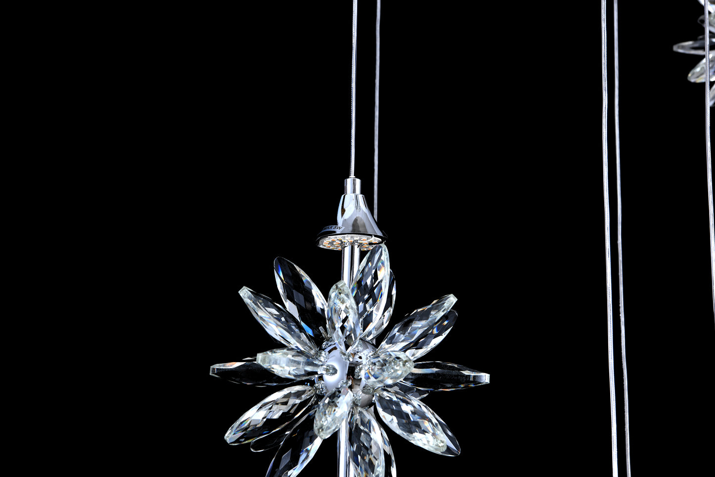 Luxury Chrome Spiral Snowflake Crystal LED Chandelier with Remote