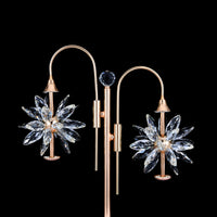 Luxury Gold LED Floor Lamp with Crystal Starburst Design, Adjustable Lighting Colors