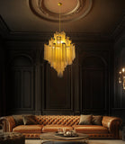 Modern 29" Gold Chain Chandelier 8 Light Statement Pendant for Dining , Foyer