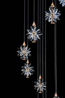 Luxury Modern Gold Crystal Chandelier - 12 Dimmable LED Lights, Adjustable Heigh