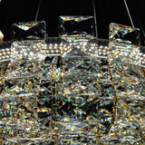 Luxury Crystal 30" LED Chandelier – Modern Round Gold Pendant Light with Remote & Adjustable Color Temperature