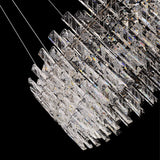 Luxury Modern Crystal LED Chandelier 23.5" Chrome Pendant Light Dimmable with Remote