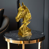 Golden Horse Head Sculpture– A Rare Handmade Italian Masterpiece of Brass and Bronze