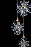 Luxury Modern Gold Crystal Chandelier - 12 Dimmable LED Lights, Adjustable Heigh