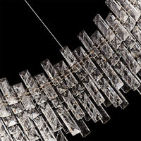 Luxury Modern Crystal LED Chandelier 23.5" Chrome Pendant Light Dimmable with Remote