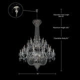 Chandelier Crystal  56" Wide 72-Lights Chrome