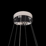 Modern 32" Crystal LED Ring Chandelier – Chrome Dimmable Pendant Light with Remote
