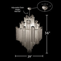 Modern 29" Chrome Chain Chandelier 8 Light Statement Pendant for Dining, Foyer