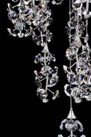 Luxury Modern Chrome Crystal Chandelier - 23 Dimmable LED Lights, Adjustable Height