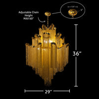 Modern 29" Gold Chain Chandelier 8 Light Statement Pendant for Dining , Foyer