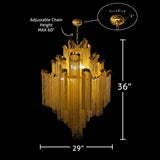 Modern 29" Gold Chain Chandelier 8 Light Statement Pendant for Dining , Foyer