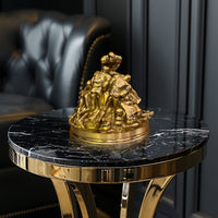 Golden Football Players Sculpture – A Rare Handmade Italian Masterpiece of Brass and Bronze