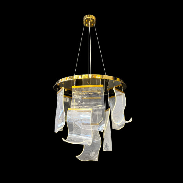 Luxury Chandelier Dimmable Gold LED 28"W