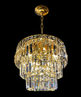 Luxury Crystal Chandelier 16" W Gold Lighting Fixture