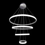 Modern Chrome Ring LED Chandelier – Adjustable Height, 2700K Warm Light