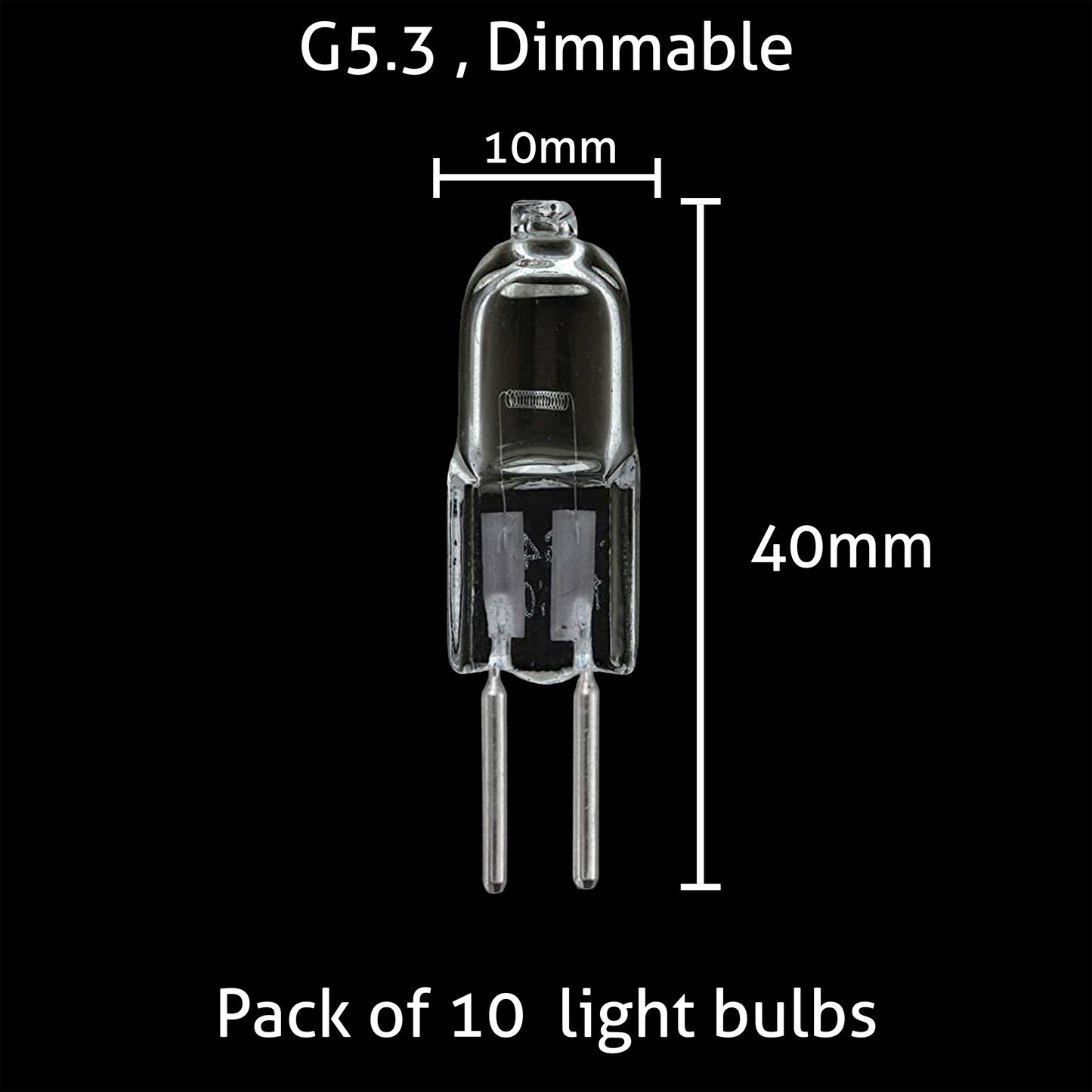 (10 Pack) G5.3 Halogen Bulbs – 20W, 110V, Dimmable, 2700K Warm White