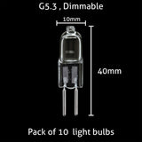 G5.3-110V-HALOGEN-10PCS ( 10 Pack ) 20W Halogen Bulbs