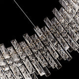 Chrome crystal chandelier detail highlighting reflective sparkle