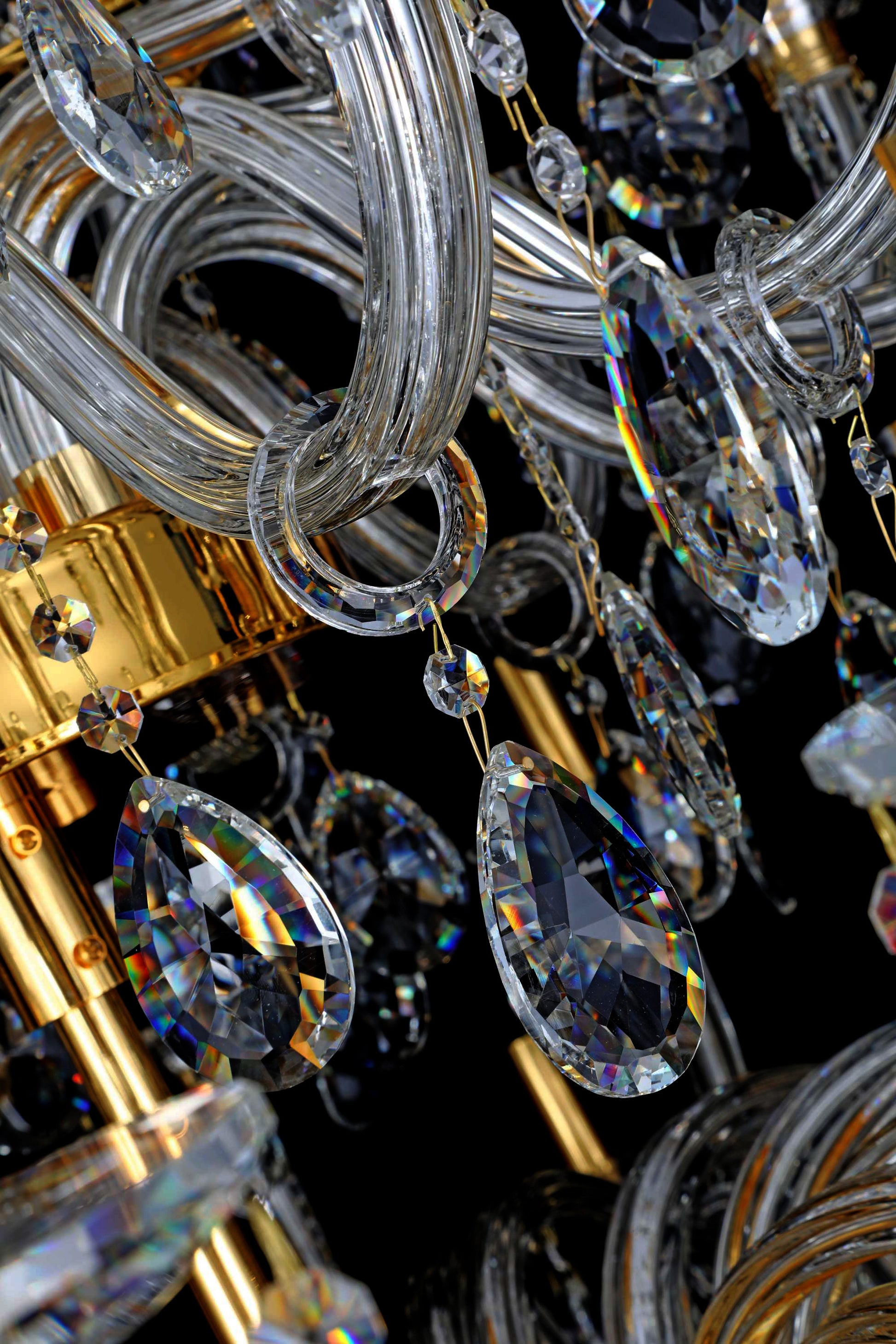 Clear teardrop crystal design  gold empire chandelier 