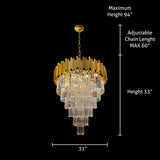 Luxury 31" Wide Crystal 12-Light Dimmable Chandelier