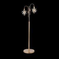 Luxury Gold Crystal LED Floor Lamp – Modern Starburst Design with Adjustable Color Temperature Gold LED Floor Lamp with Crystal Starburst Design Adjustable Lighting Colors