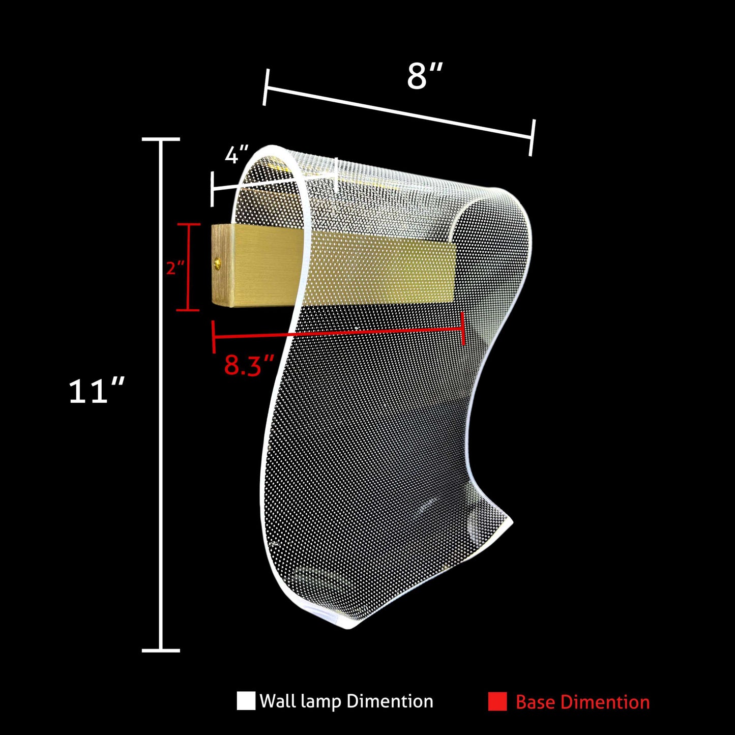 Curve Mesh LED Wall Sconce Gold