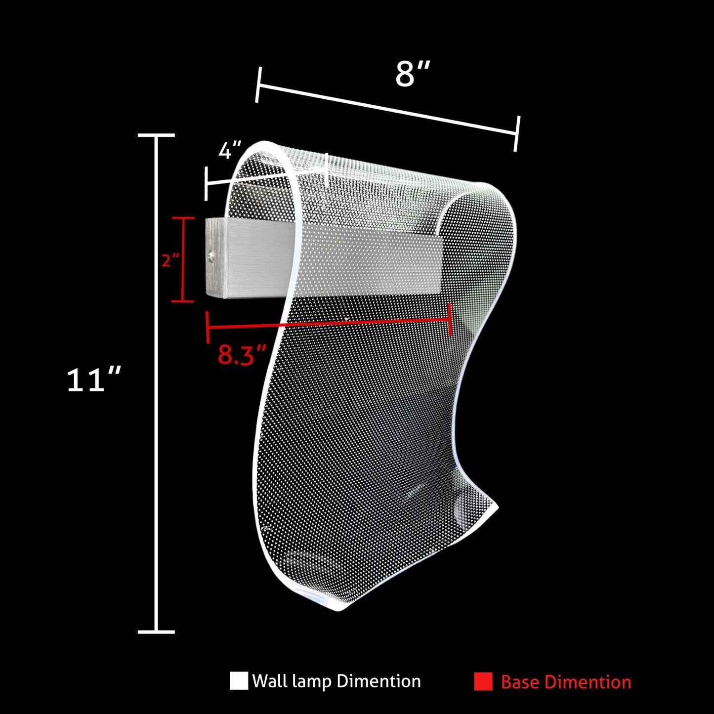 Modern Mesh Curved Wall Sconce – Chrome Finish Decorative LED Light Fixture