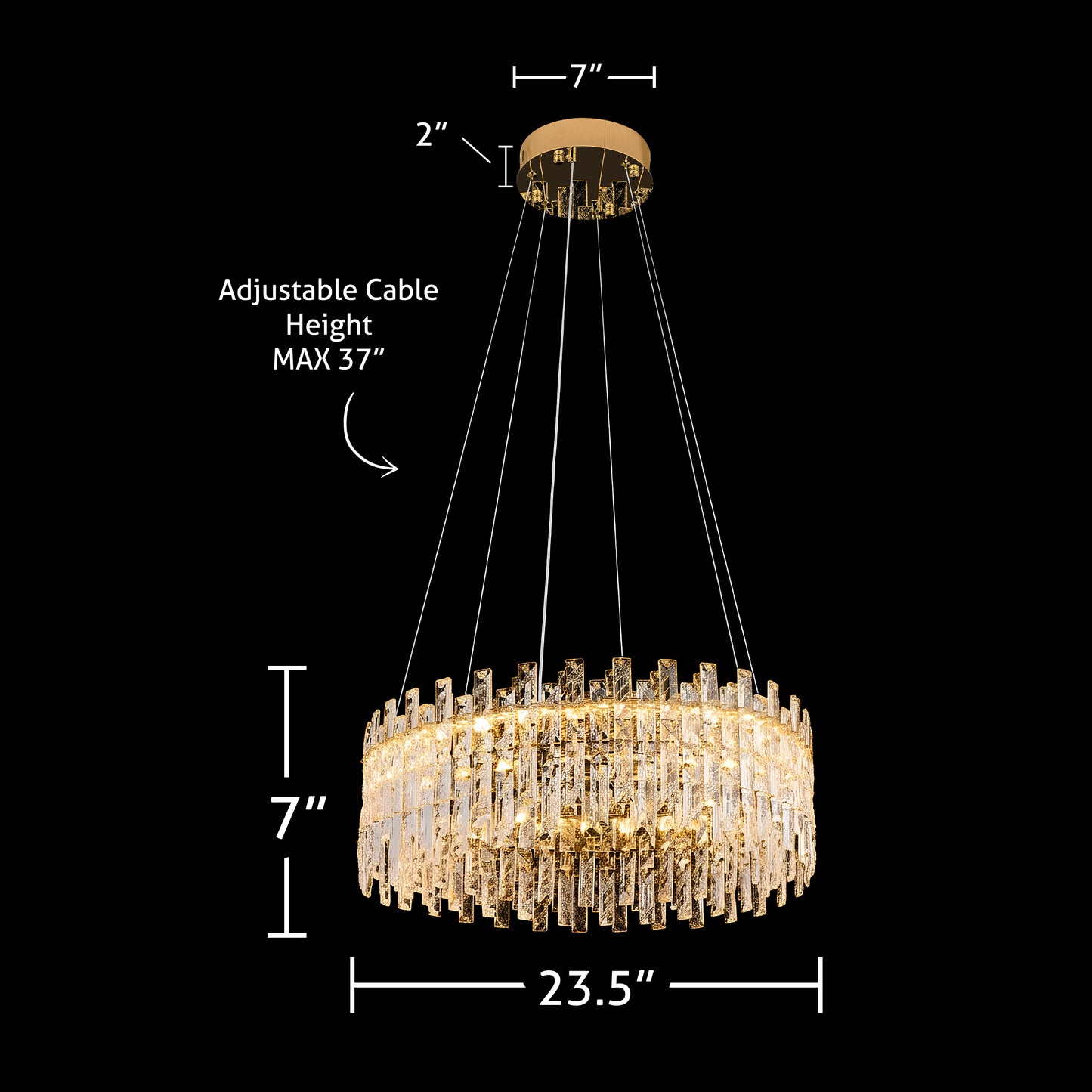 Modern Crystal LED Gold Round chandelier