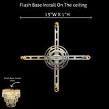 Luxury Crystal Chandelier 16" W Gold Lighting Fixture