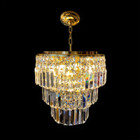 Luxury Crystal Chandelier 16" W Gold Lighting Fixture