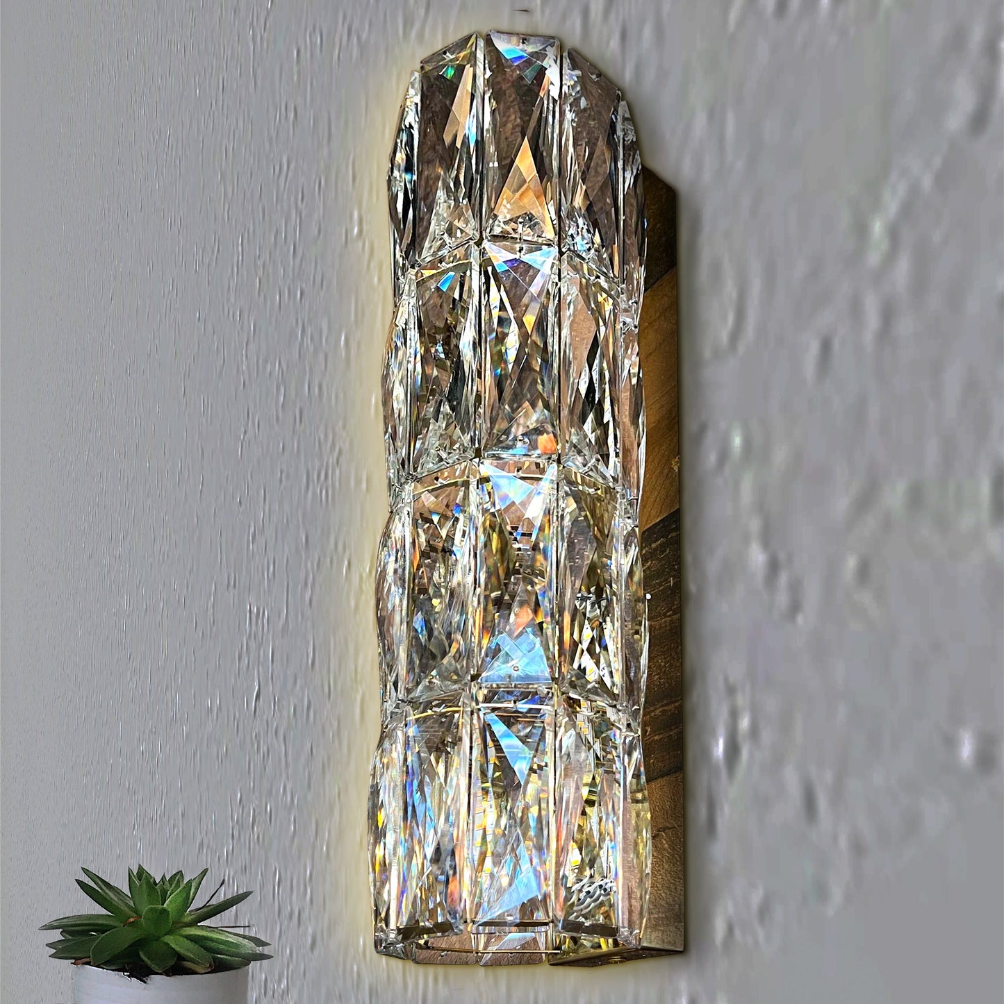Gold Slim Crystal LED Wall Sconce