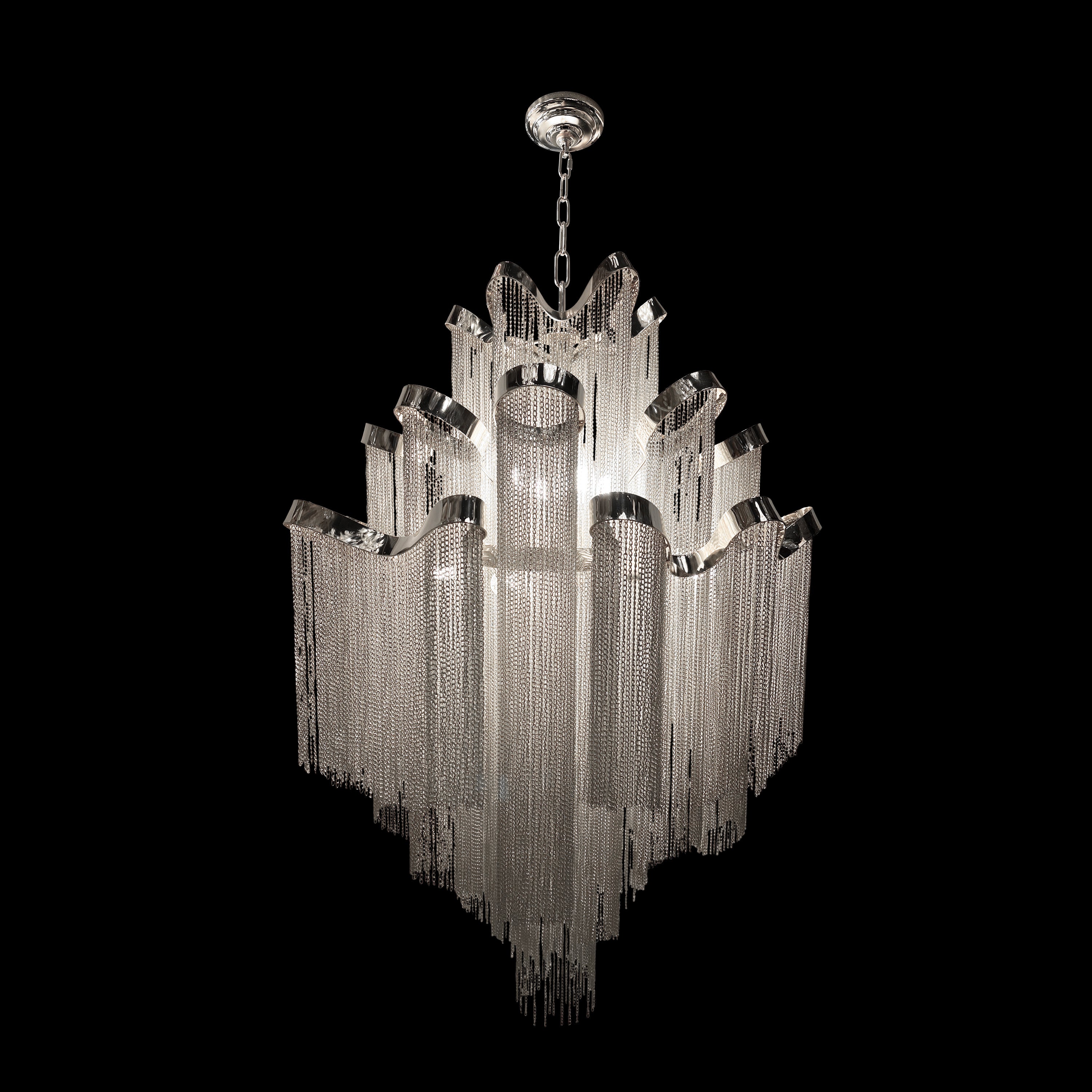 Modern Chain Waterfall Chrome Chandelier – US.CHANDELIER
