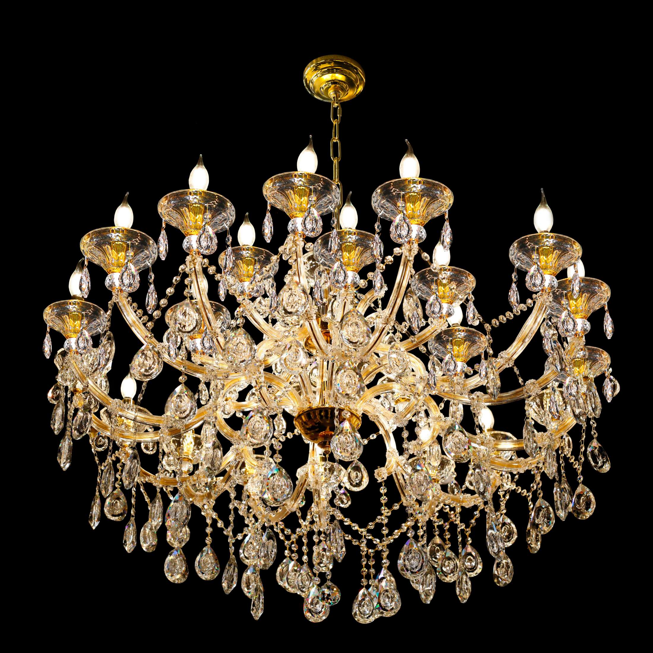 Maria Theresa Gold Crystal Chandelier 45” French Classic Elegance