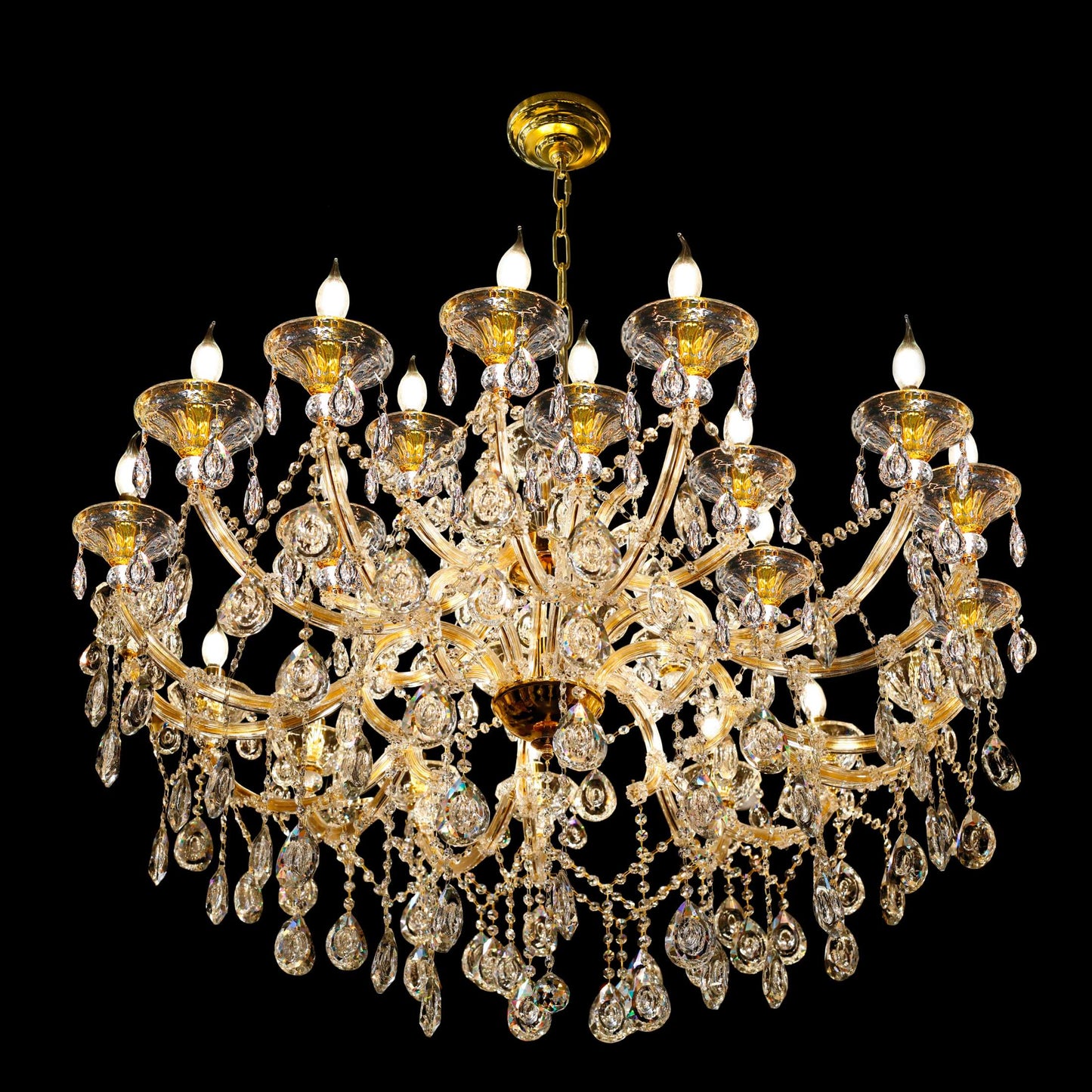 Luxury Maria Theresa gold crystal chandelier 45-inch main view

