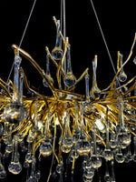 Crystal Chandelier Gold Round Dimmable Chandelier 15 Lights