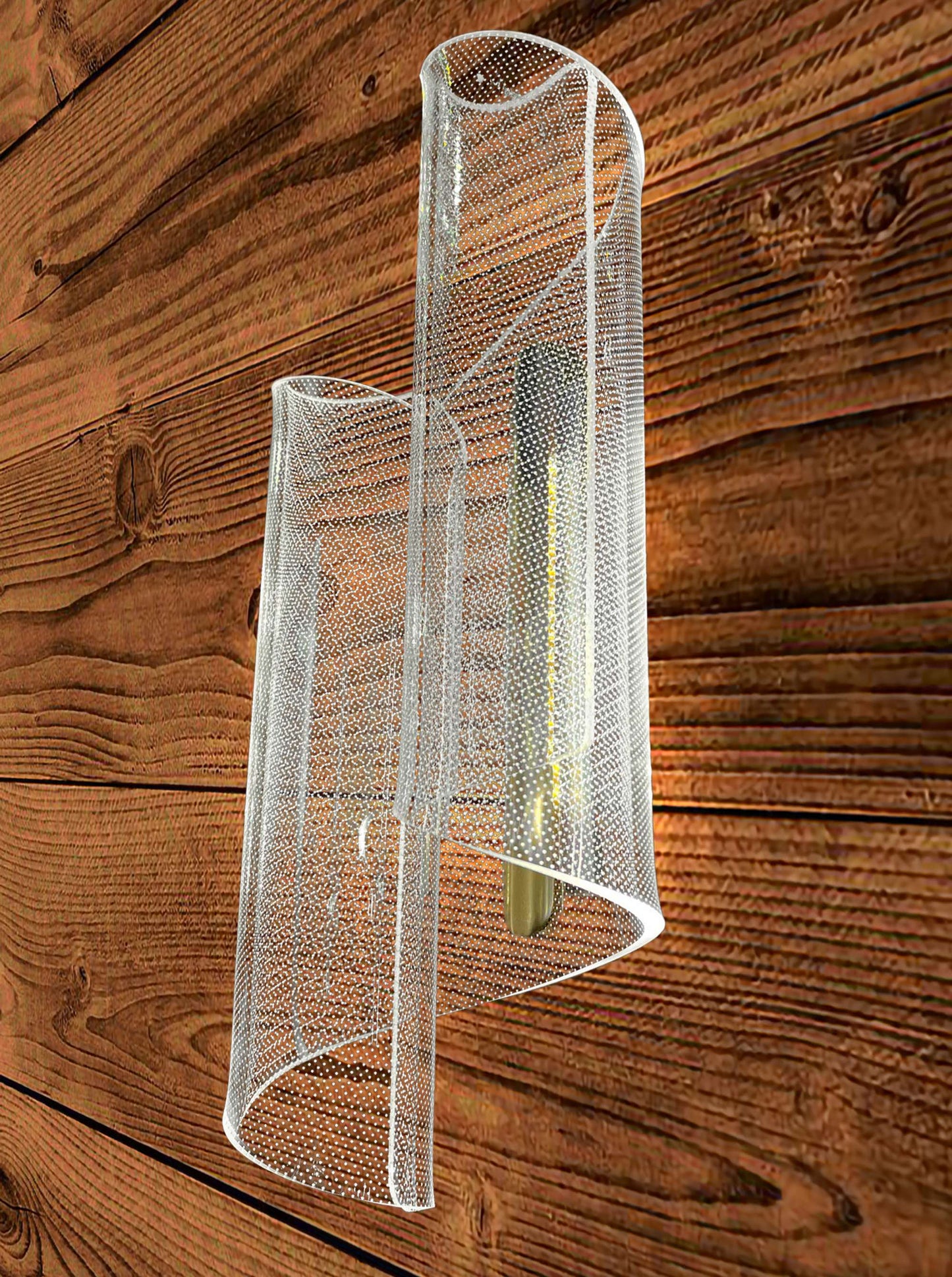 Curved acrylic mesh LED wall sconce modern lighting