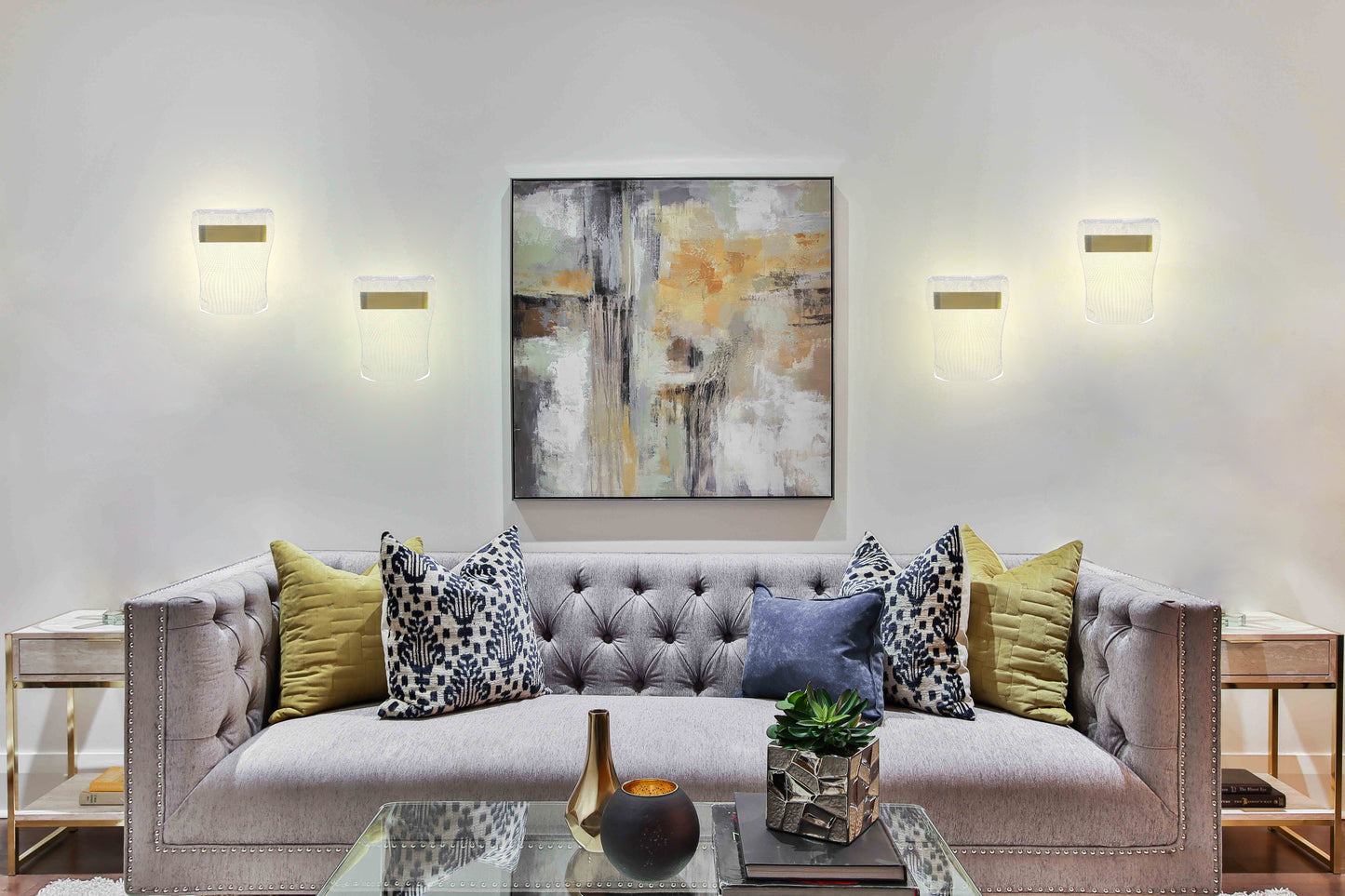 Curve Mesh LED Wall Sconce Gold