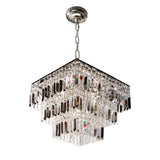 Luxury Square Crystal Chandelier 16" W Chrome