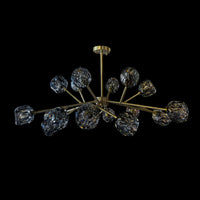 Chandelier 43" Wide 18- Lights Brass Clear Crystal