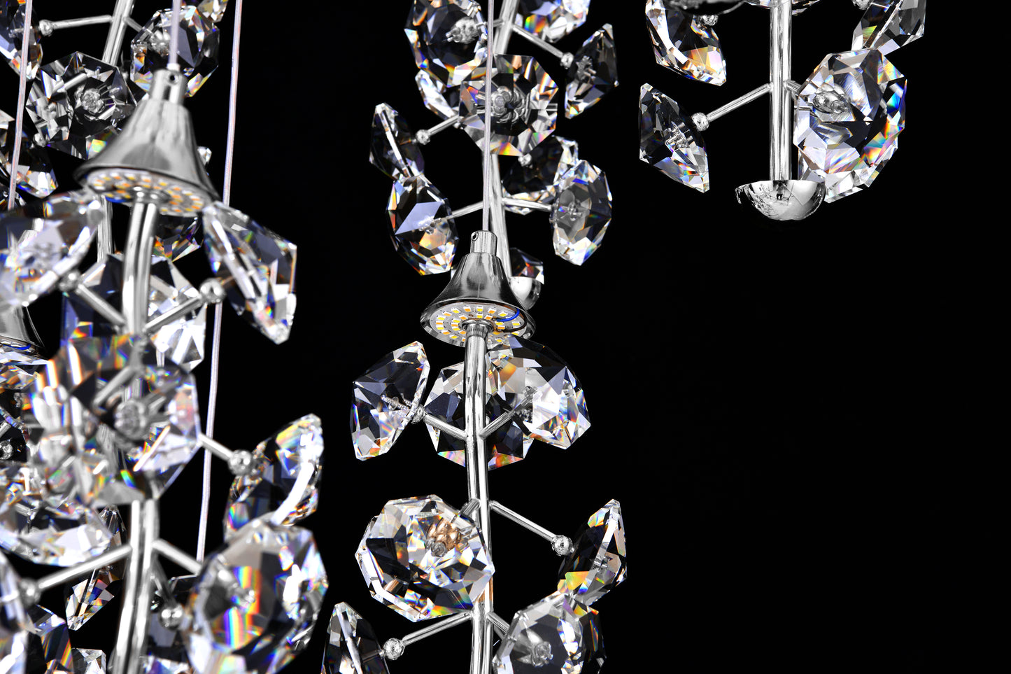 chrome dimmable 23 LED lights clear real crystal 
