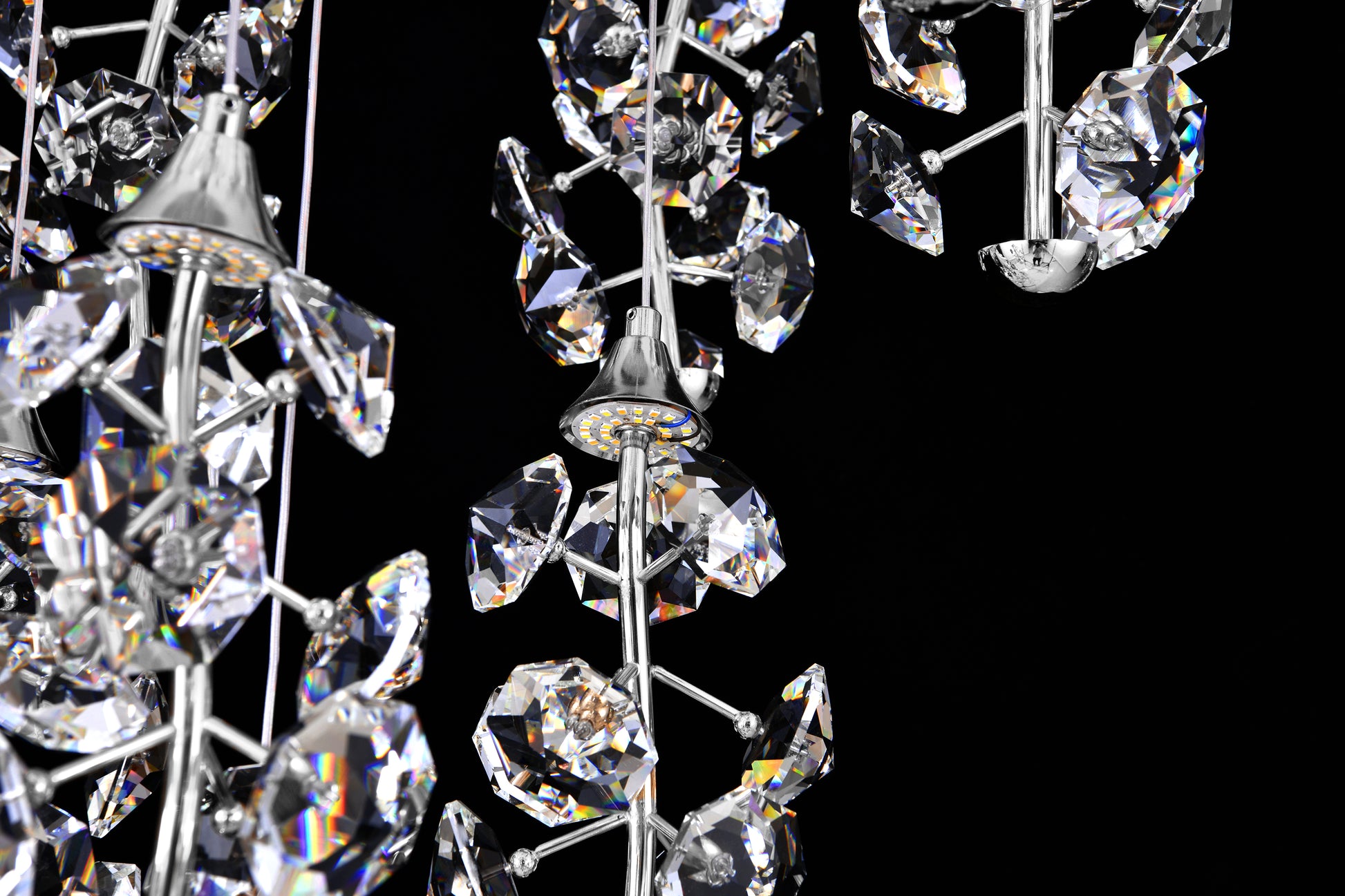 chrome dimmable 23 LED lights clear real crystal 