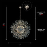 modern crystal chandelier diagram of 32 inch 