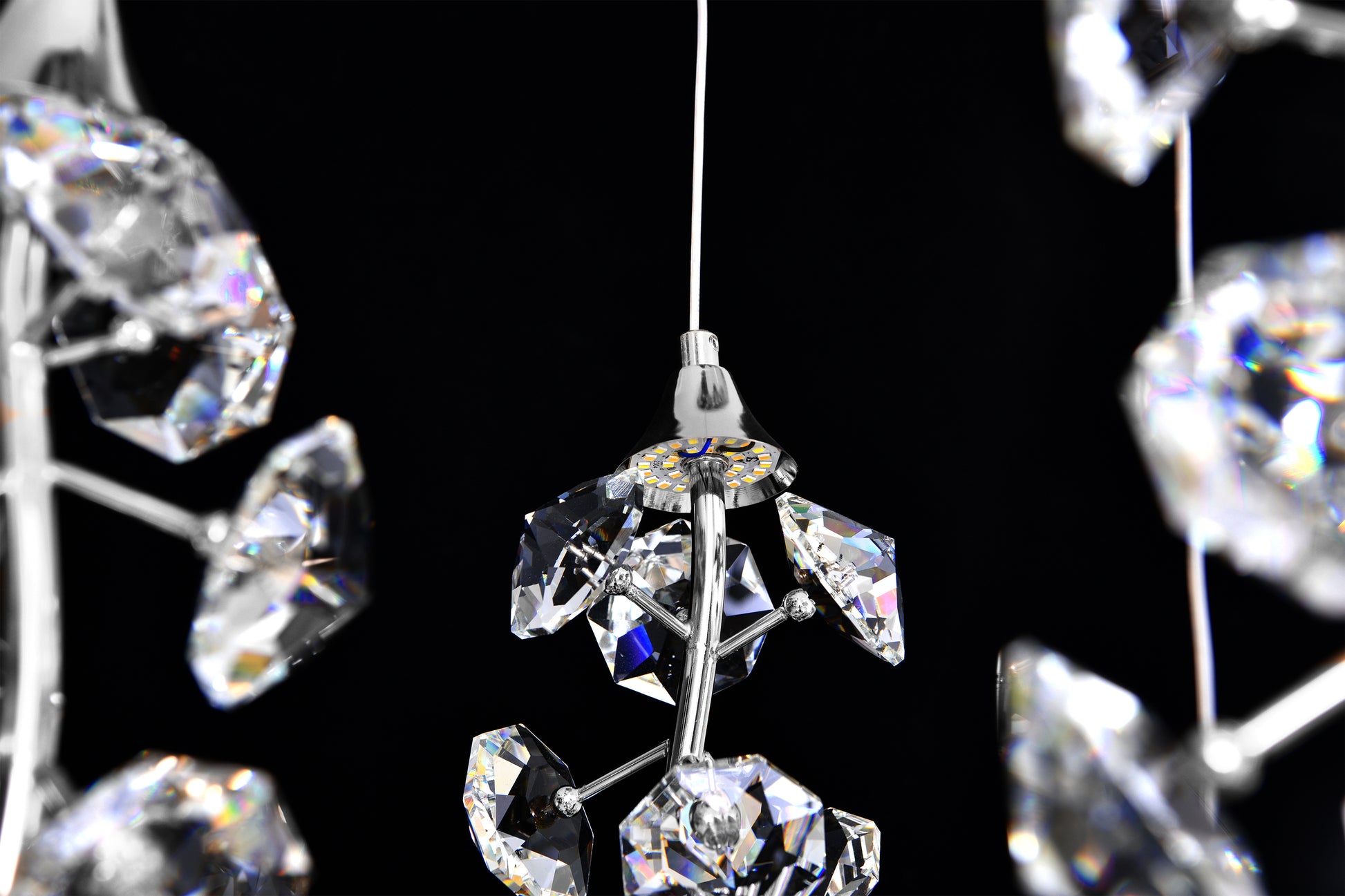 clear detail crystal dimmable 23 LED chandelier in chrome chandelier 