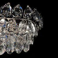 Luxury Chrome Rectangular Crystal Chandelier 14 Light Empire Linear Fixture