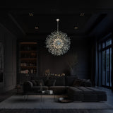 Chrome crystal chandelier lighting for living or dining room