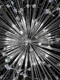 Dimmable extra-large starburst crystal chandelier scale comparison view