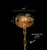 Gold ceiling canopy with adjustable chain for chandelier installation