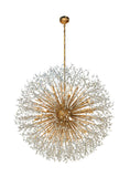 Dimmable starburst crystal chandelier with gold finish