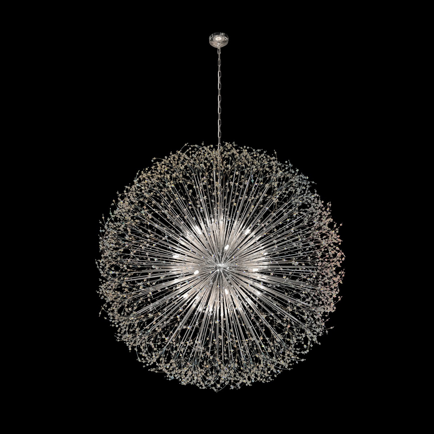 Dimmable modern chrome starburst crystal chandelier luxury ceiling light