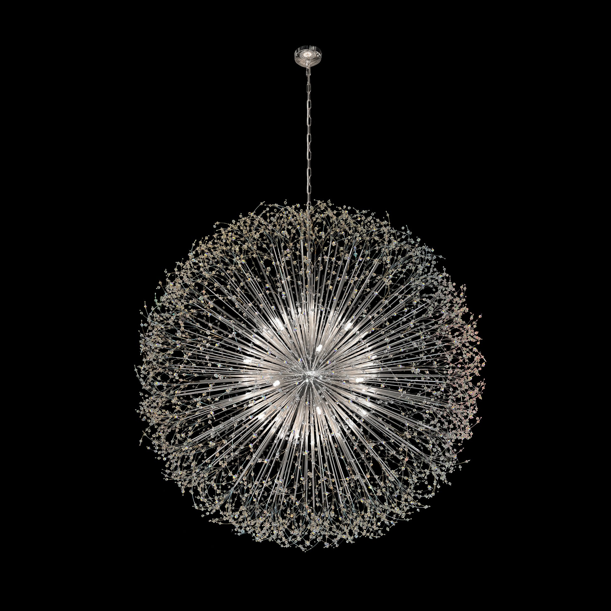 Dimmable modern chrome starburst crystal chandelier luxury ceiling light